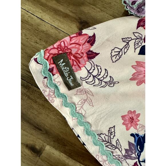 Matilda Jane Once Upon A Time Great Delight Pink Floral Short Sleeve Tunic Top 2 - Picture 7 of 9